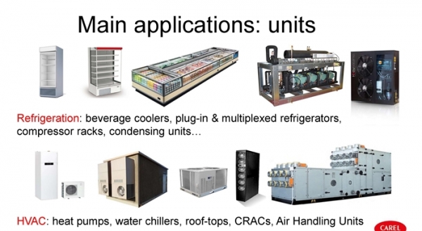 카렐의 다양한 제어 및 모니터링 기술이 적용된 냉동공조·냉동냉장 장비들