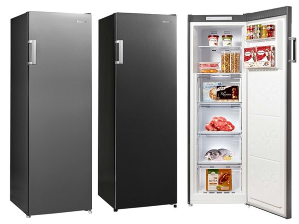 캐리어냉장, 클라윈드 스탠드 냉동고 206L 블랙, 메탈과 내부