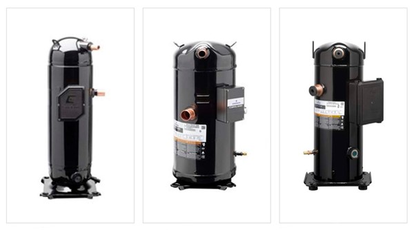 (사진 왼쪽부터) 코플랜드 CO₂ 스크롤 압축기 / 코플랜드 YBK1G 스크롤 압축기 / 코플랜드 YP R32 스크롤 압축기